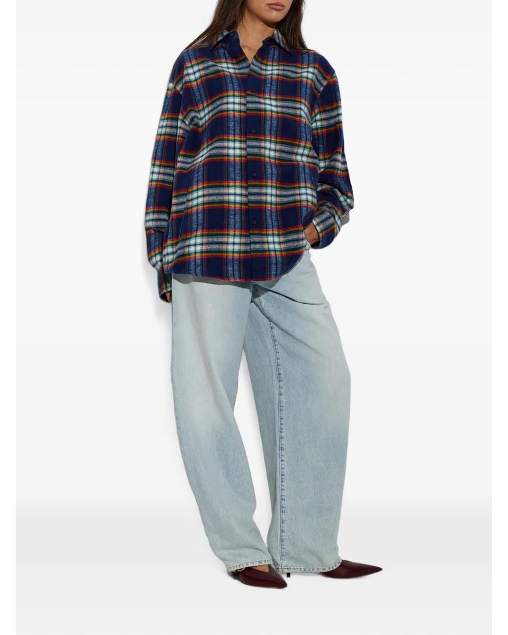 DARKPARK Blue Keanu Tartan-Check Shirt