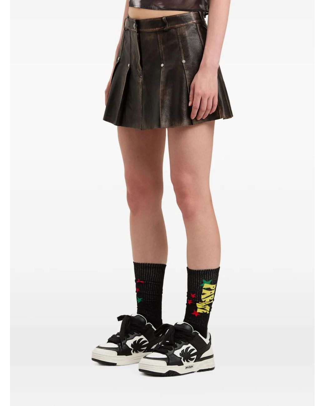 Palm Angels Black Lea Mini Skirt