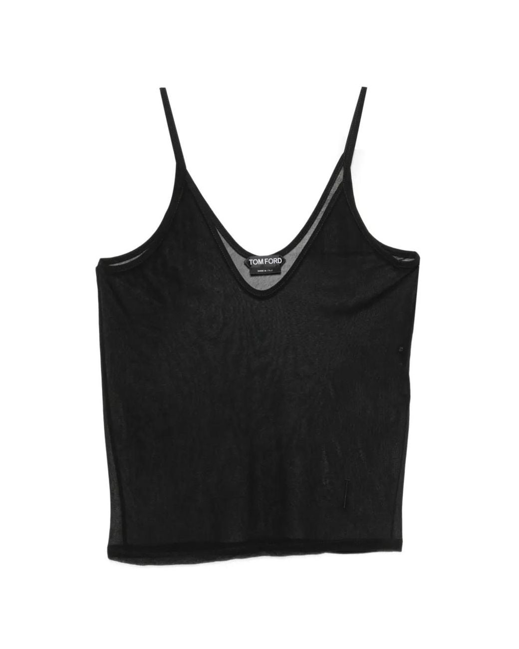 Tom Ford Black Sheer Silk-Blend Top