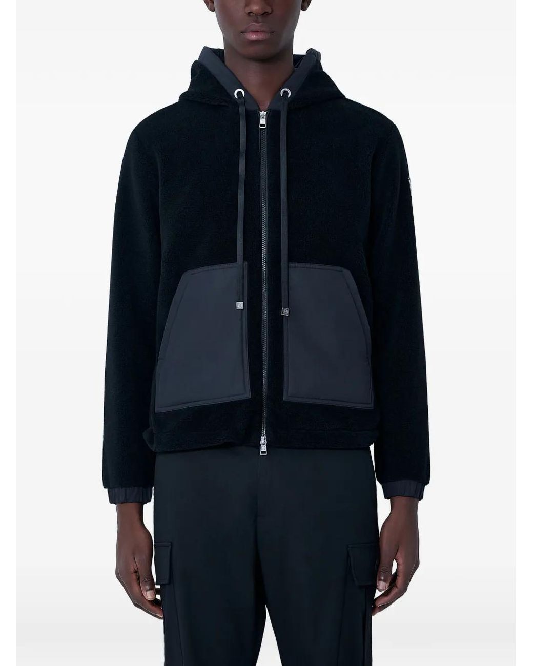 Moncler Blue Teddy Zip-Up Hoodie for men