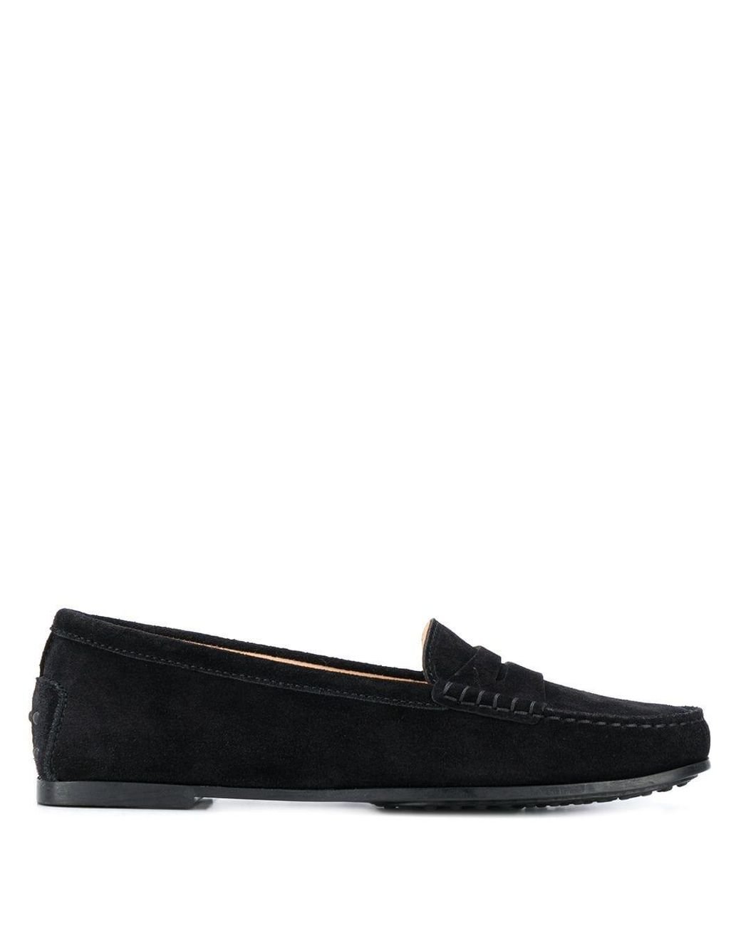 Tod's Suede City Gommino Driving Shoes in Black - Lyst