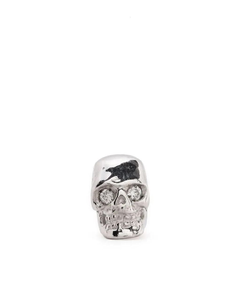 Emanuele Bicocchi White Diamond Eye Skull Single Earring
