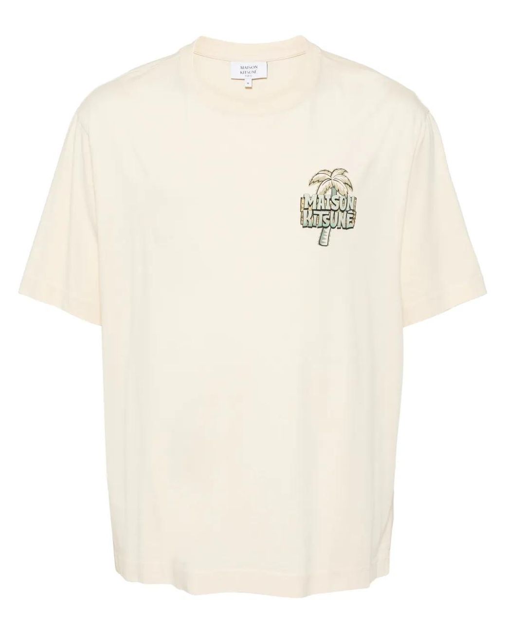 Maison Kitsuné White Graphic-Print Cotton T-Shirt for men