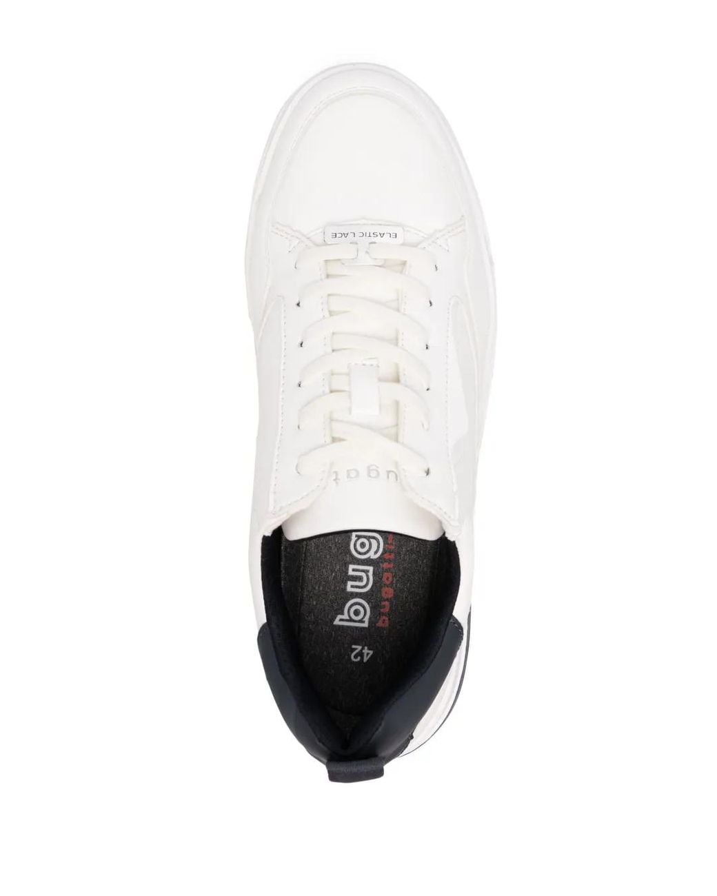 Bugatti White Contrast-Heel Panelled Sneakers for men