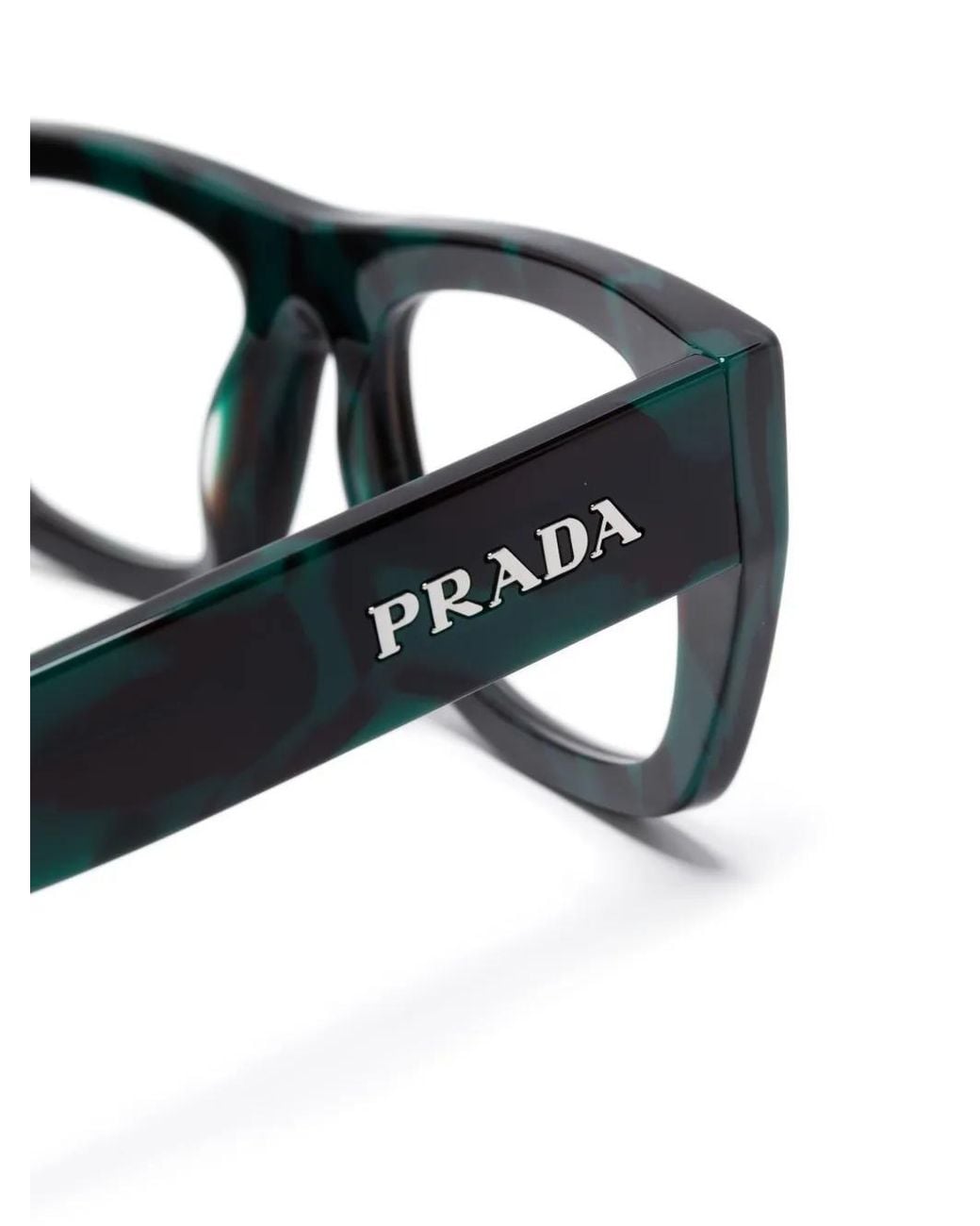 Prada Black Rectangular-Frame Glasses