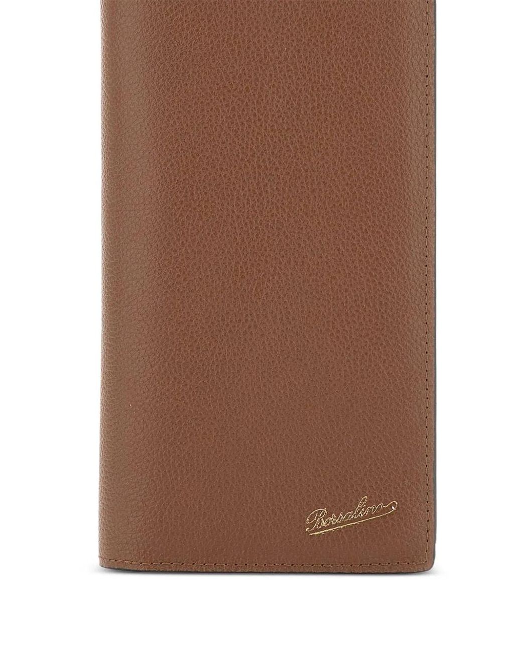 Borsalino Brown Logo-Embossed Bifold Wallet