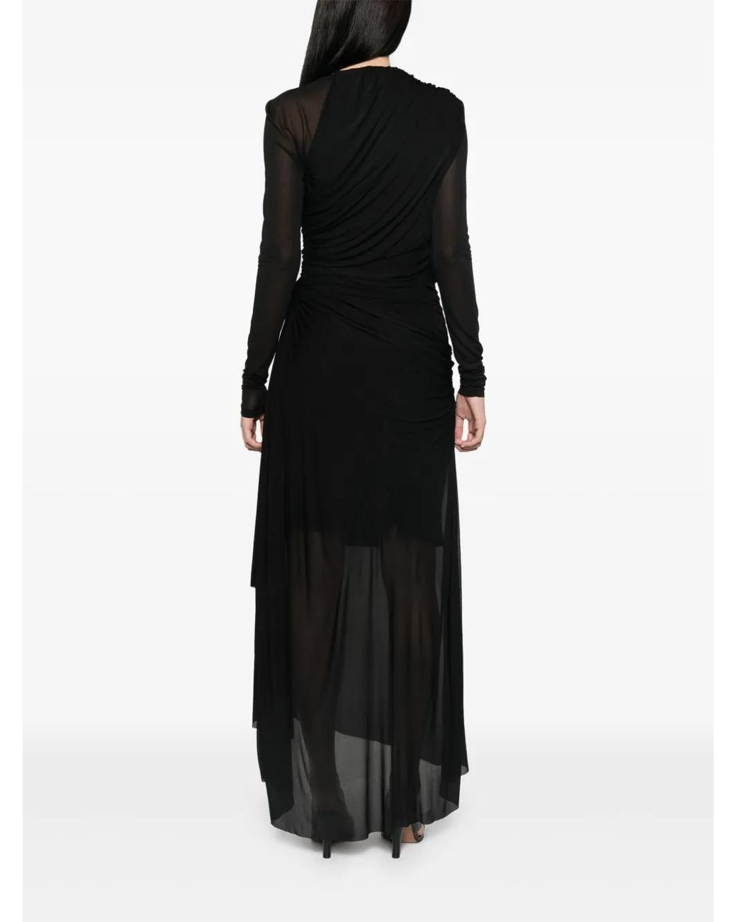 Zimmermann Black Illustration Gathered Midi Dress