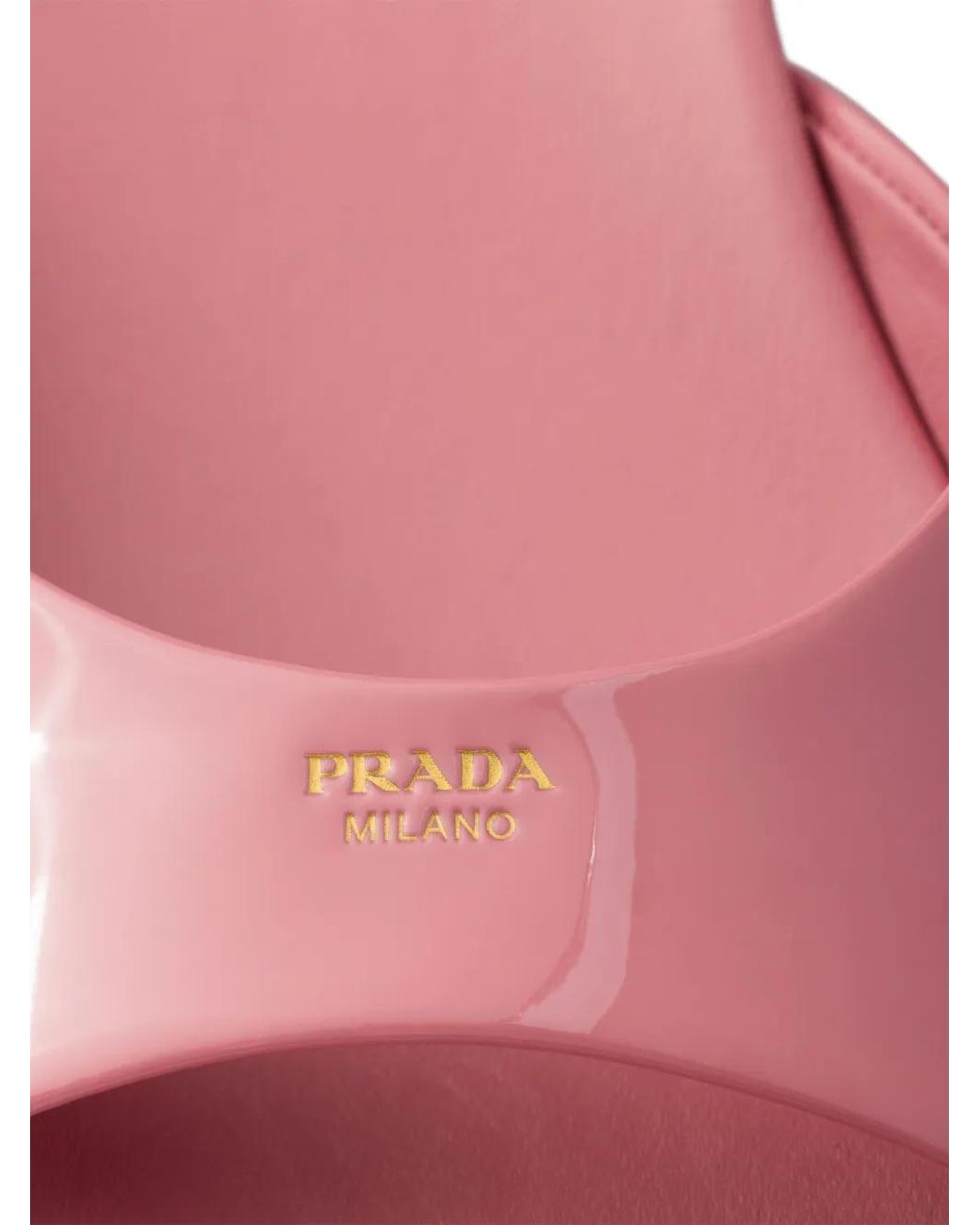 Prada Pink Patent Leather Kitten Heel Sandals