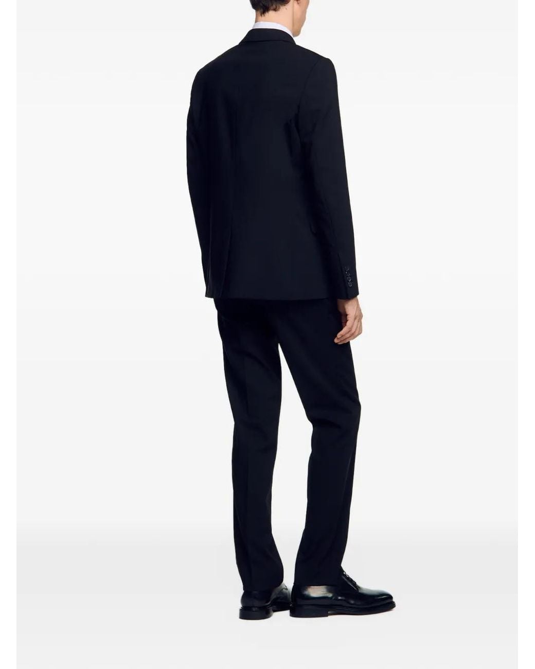 Sandro Black Virgin Wool Suit Jacket for men