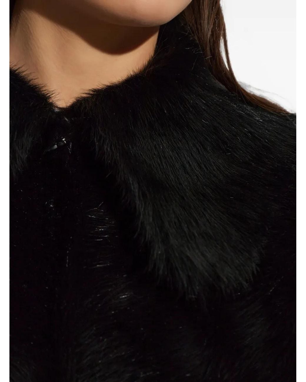 By Malene Birger Black Rowani Fur-Effect Jacket