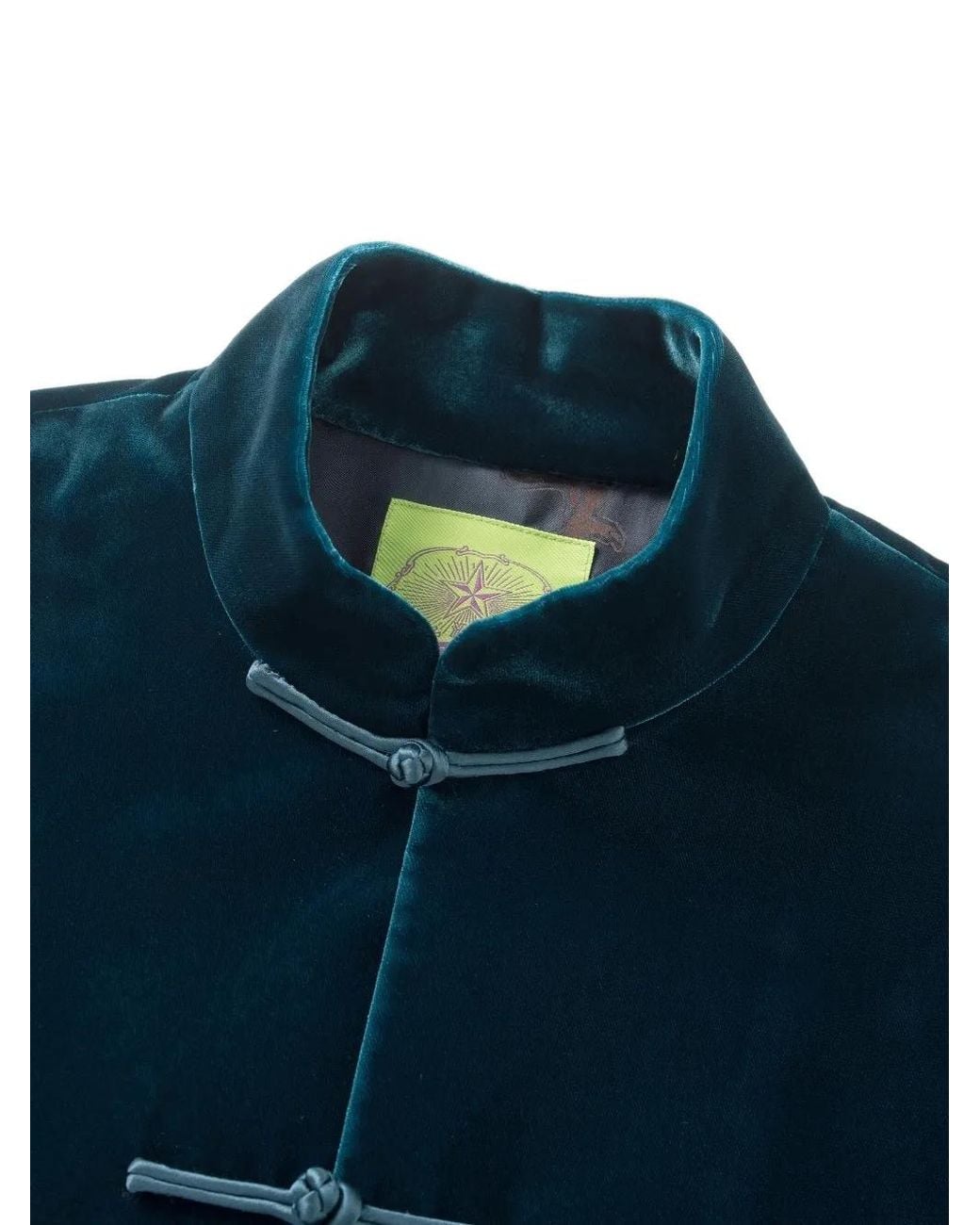 Shanghai Tang Blue Veste Tang En Velours for men