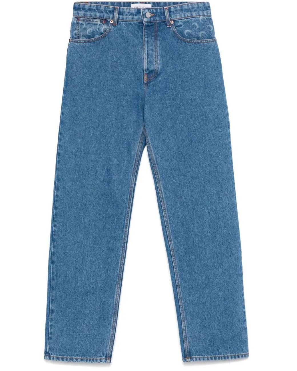 MARINE SERRE Blue Moon Laser Jeans for men