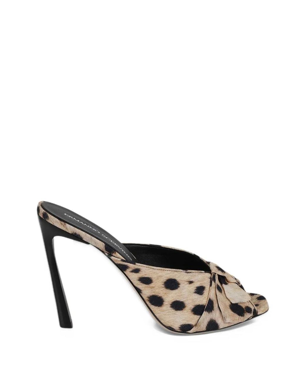 Ermanno Scervino Natural Cheetah-Print Knotted Sandals