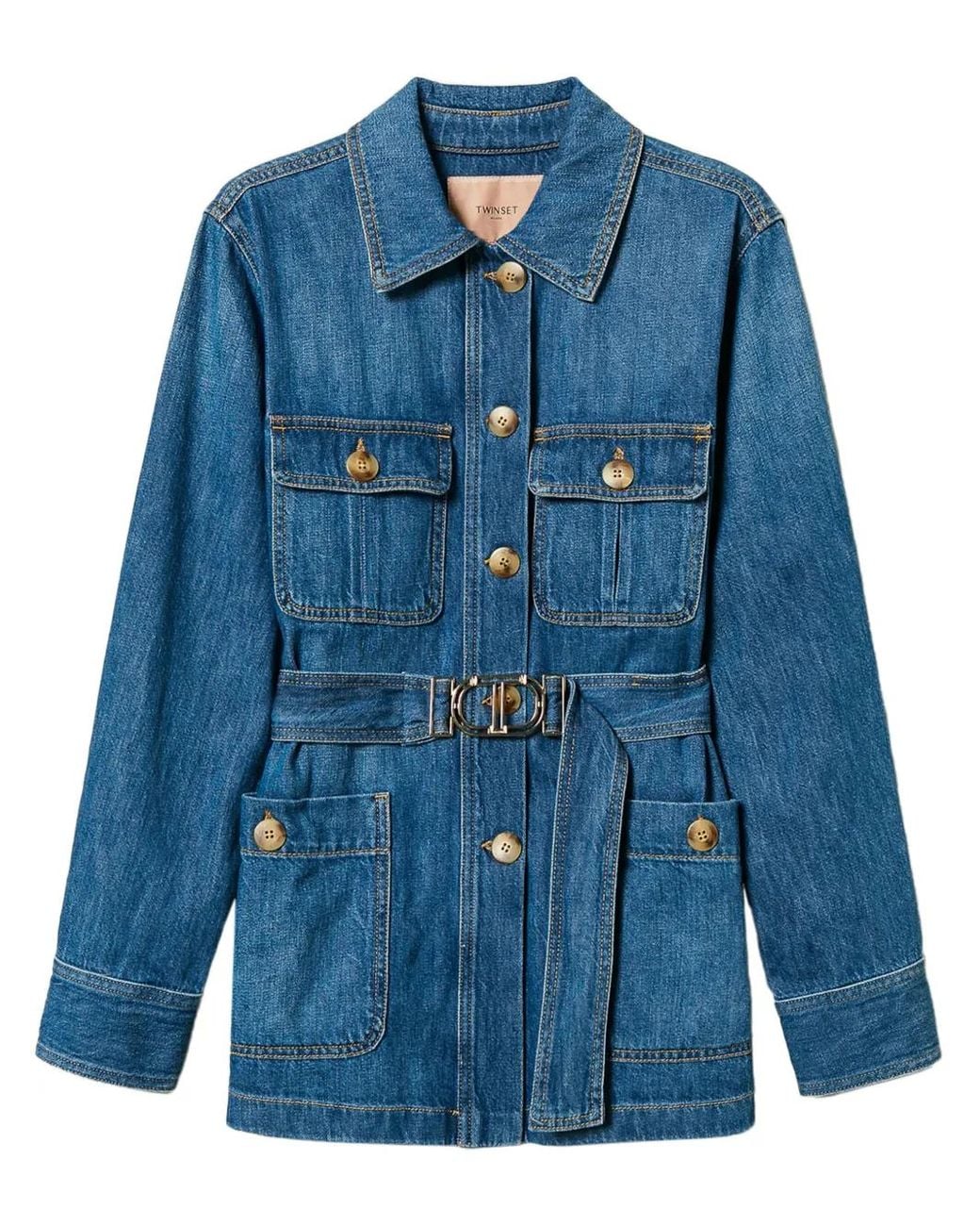 Twinset Blue Safari Denim Jacket