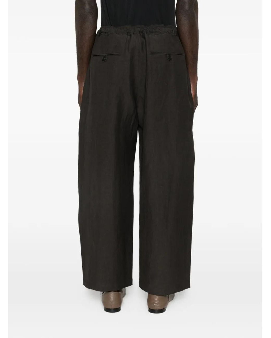 Studio Nicholson Black Drawstring Trousers for men