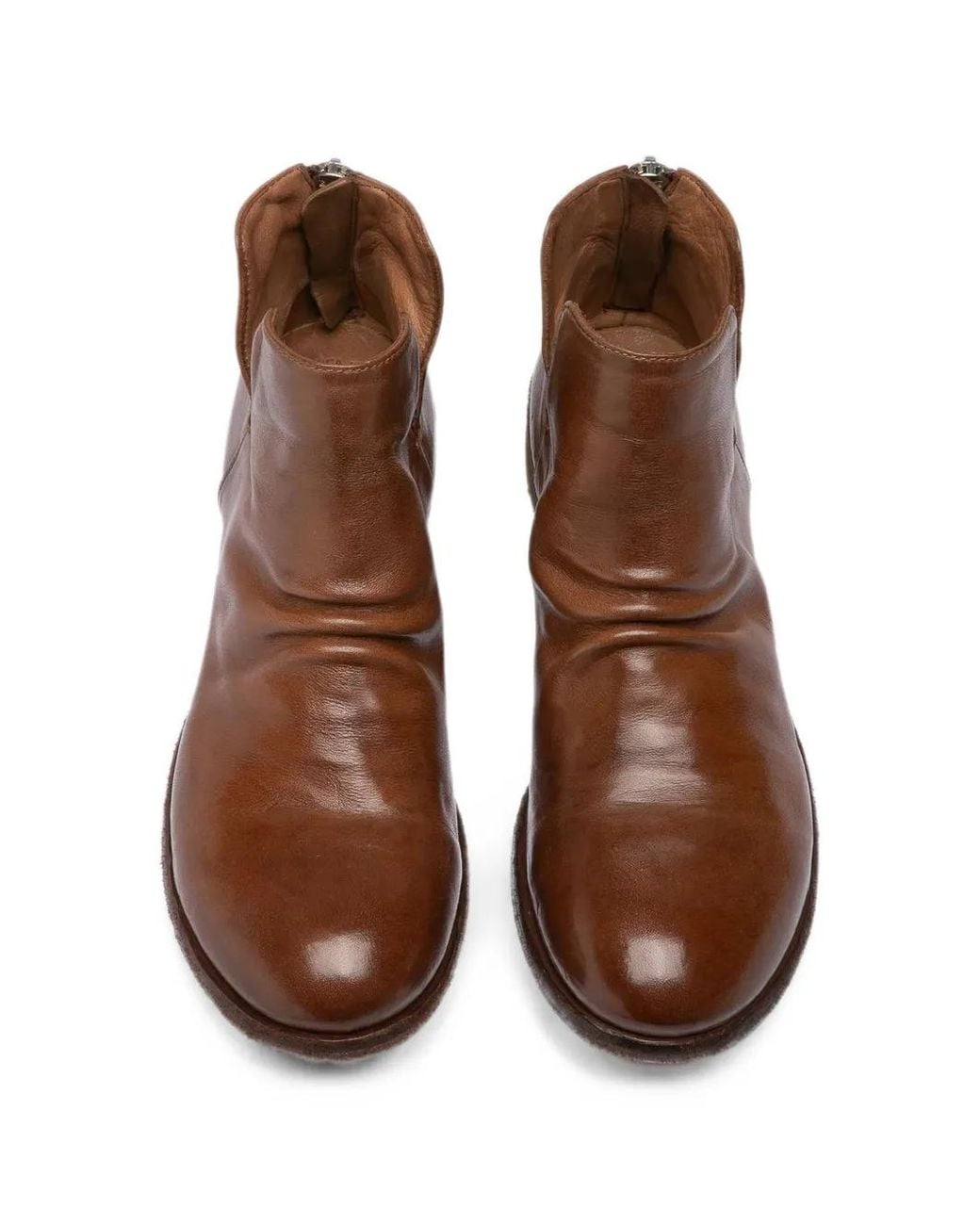 Officine Creative Brown Shantel Leather Ankle Boots
