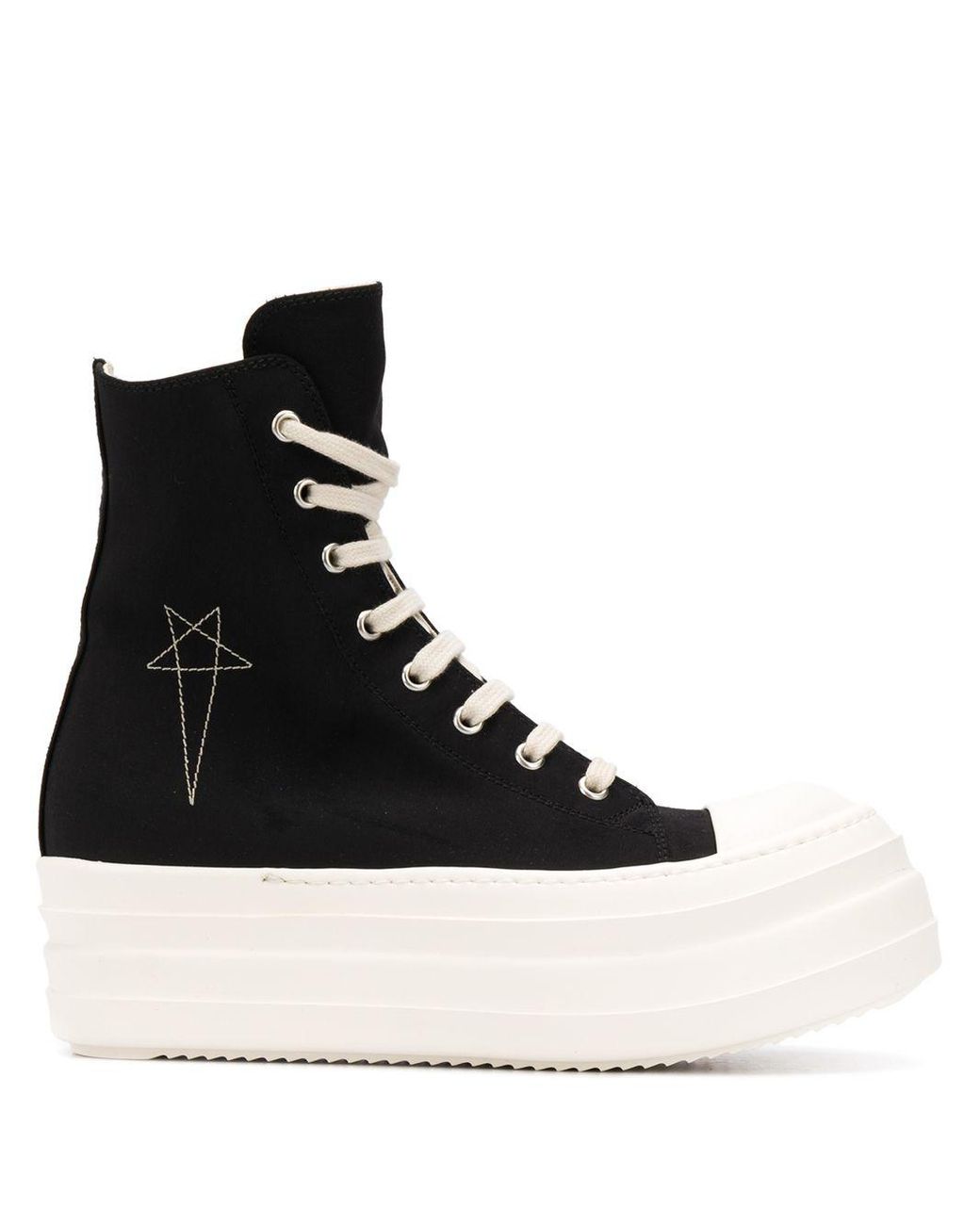 Rick Owens DRKSHDW Platform Embroidered Star Sneakers in Black | Lyst UK