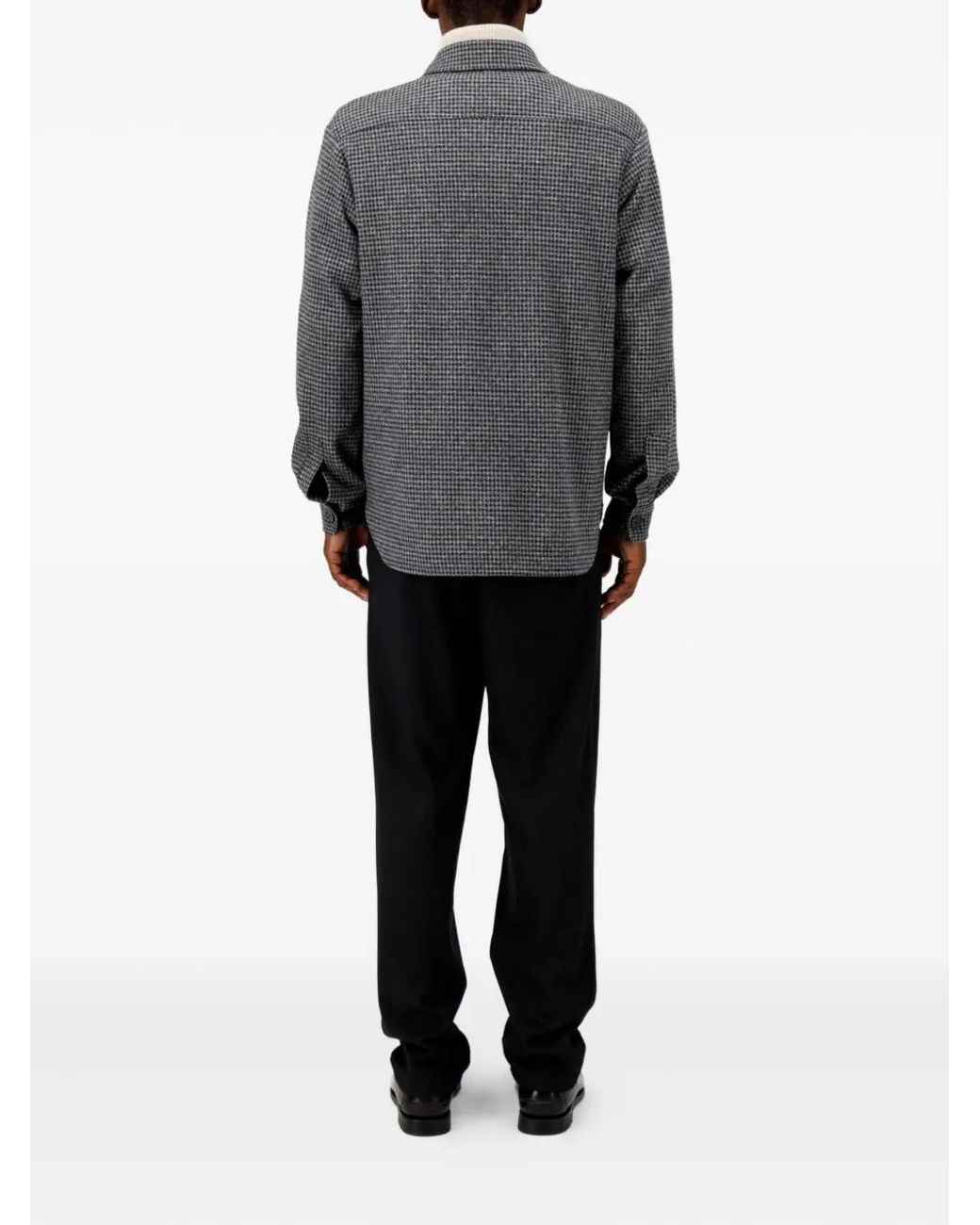 Harris Wharf London Gray Houndstooth Wool Jacket for men