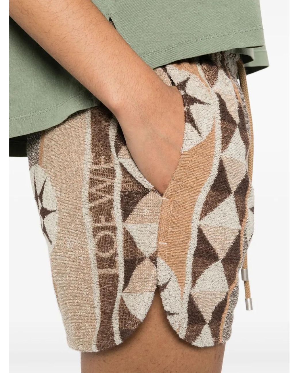 Loewe Natural Cotton Blend Jacquard Shorts