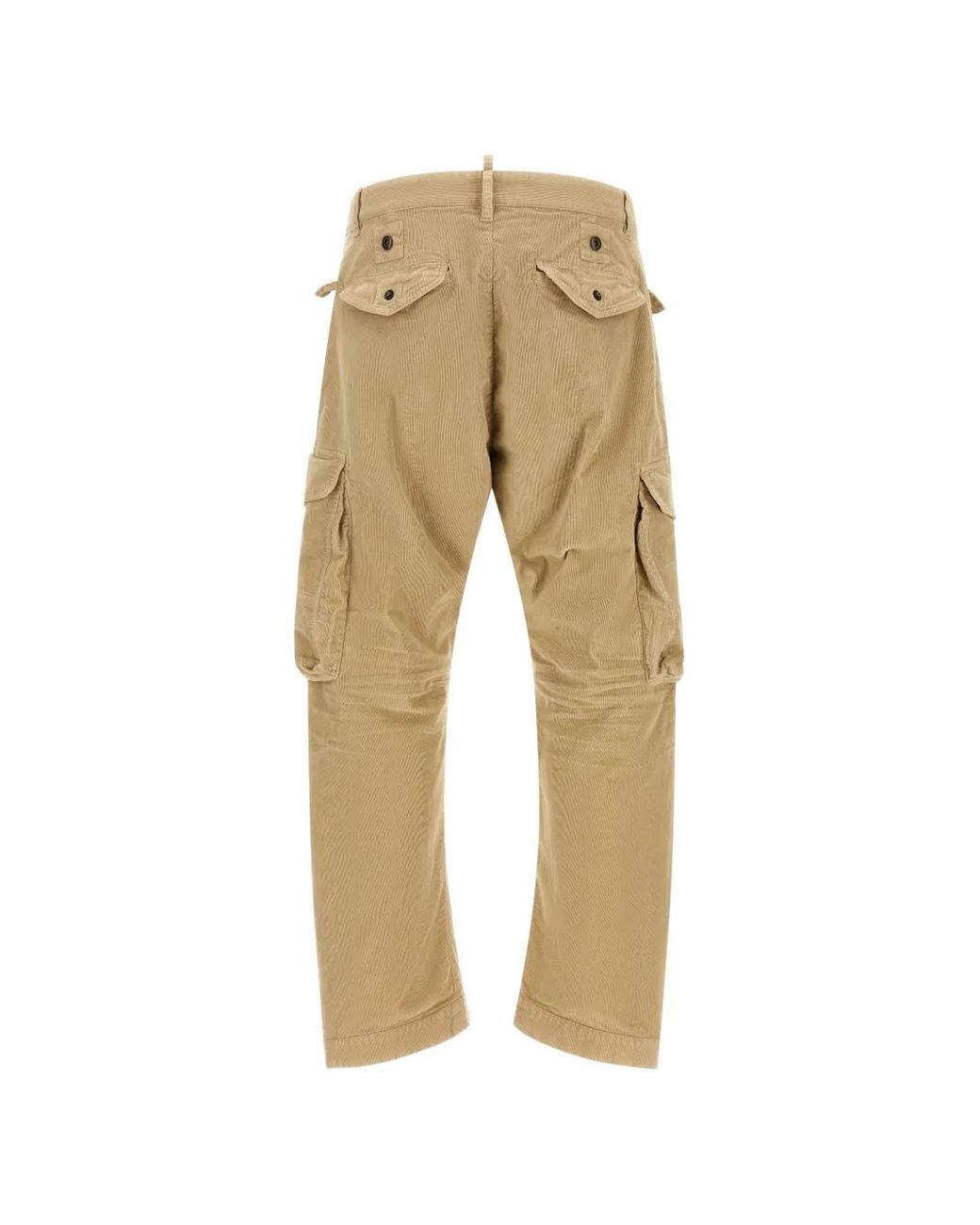 DSquared² Natural Pantalon En Velours Côtelé À Poches Cargo for men