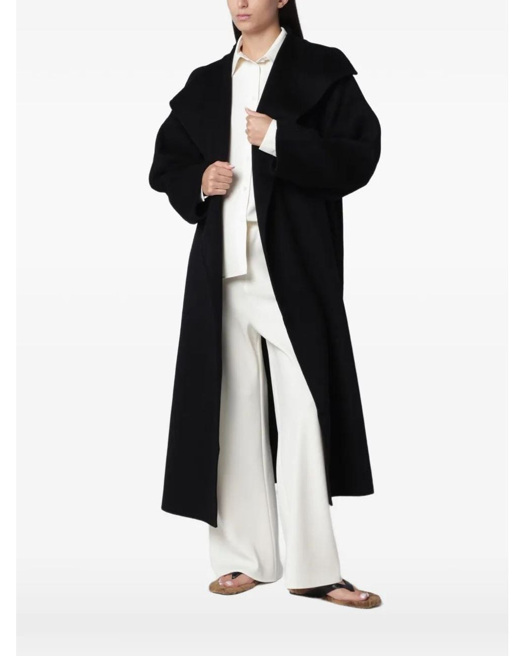 Almada Label Black Kaity Oversized-Collar Coat