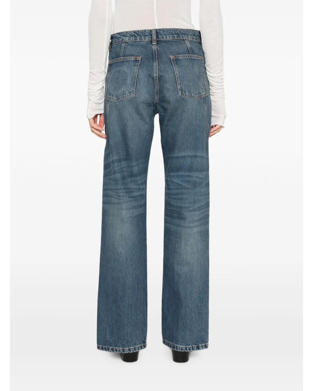 Brandon Maxwell Blue Campbell Spiral-Seam Jeans