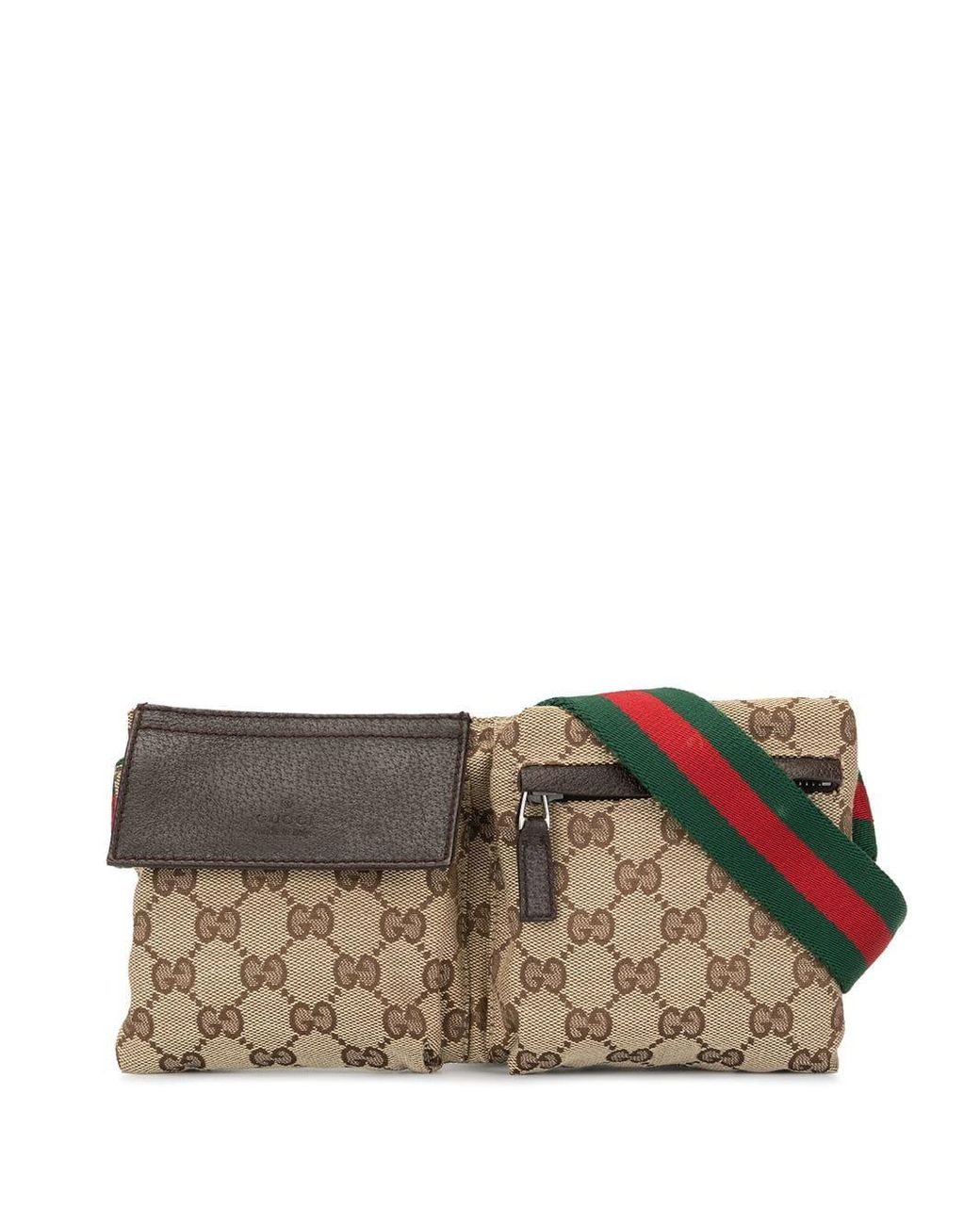 Gucci Line Pattern Bum Bag in Brown | Lyst