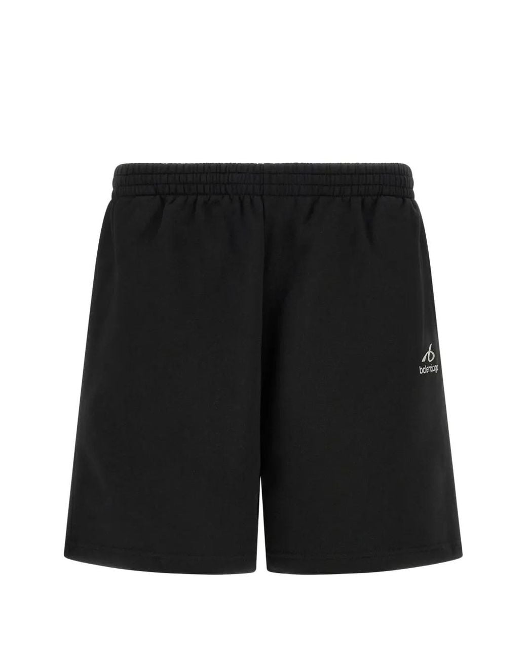 Balenciaga Black Logo-Print Jersey Shorts for men
