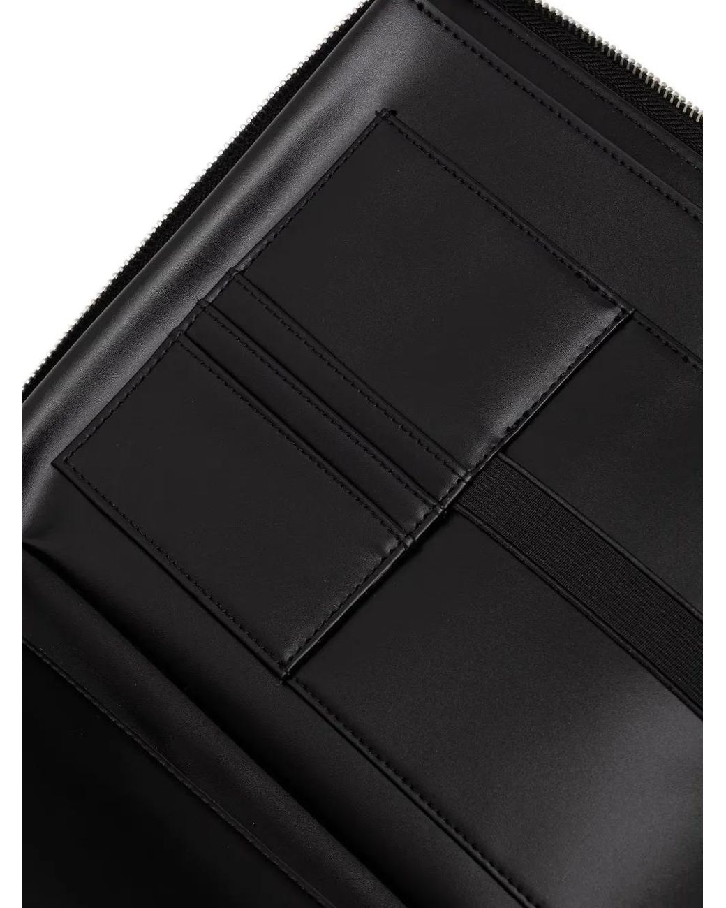 Guess Black Milano Logo-Plaque Textured Wallet for men