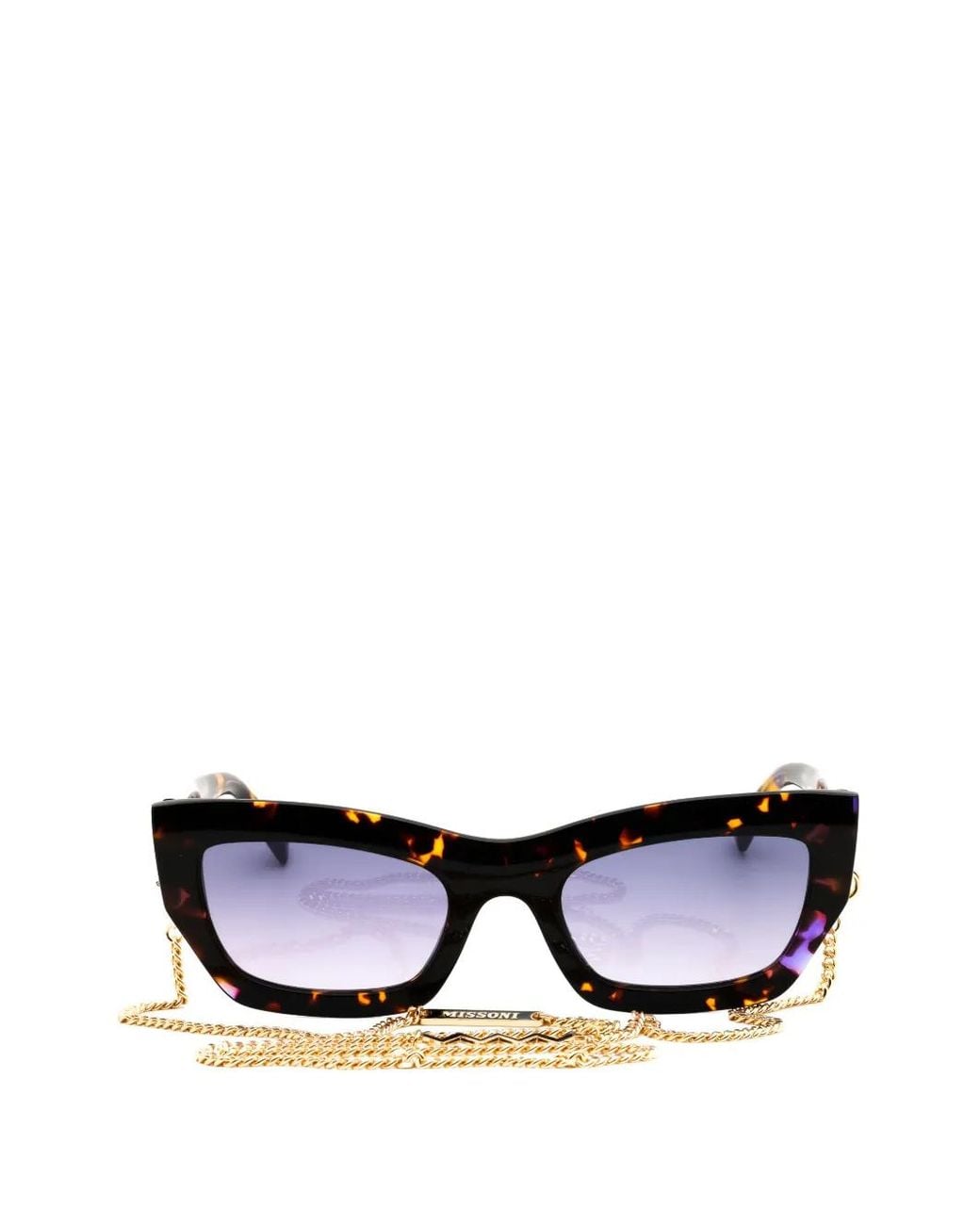 Missoni White Tortoiseshell-Effect Cat-Eye Sunglasses