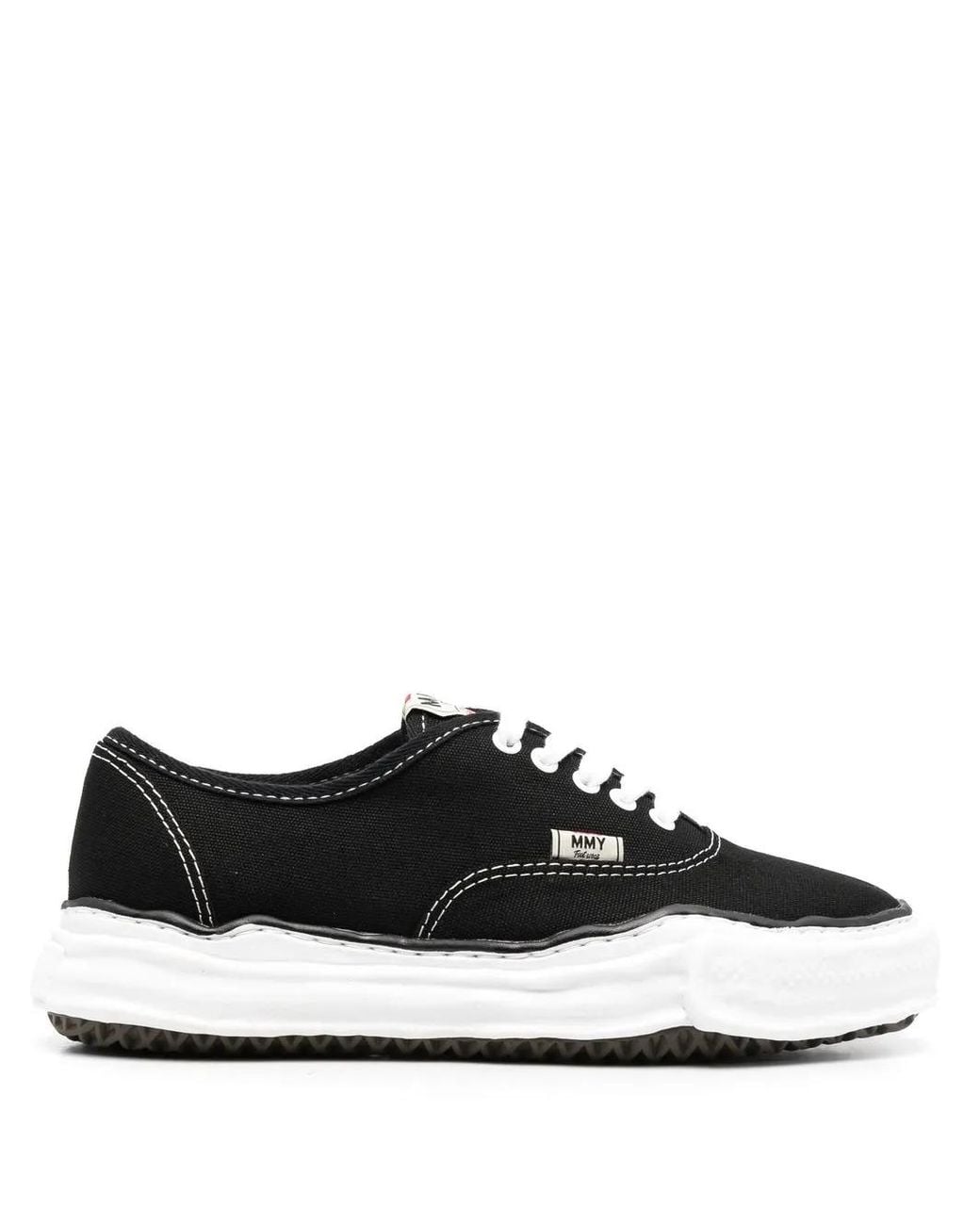 Maison Mihara Yasuhiro Black Logo-Patch Low-Top Sneakers