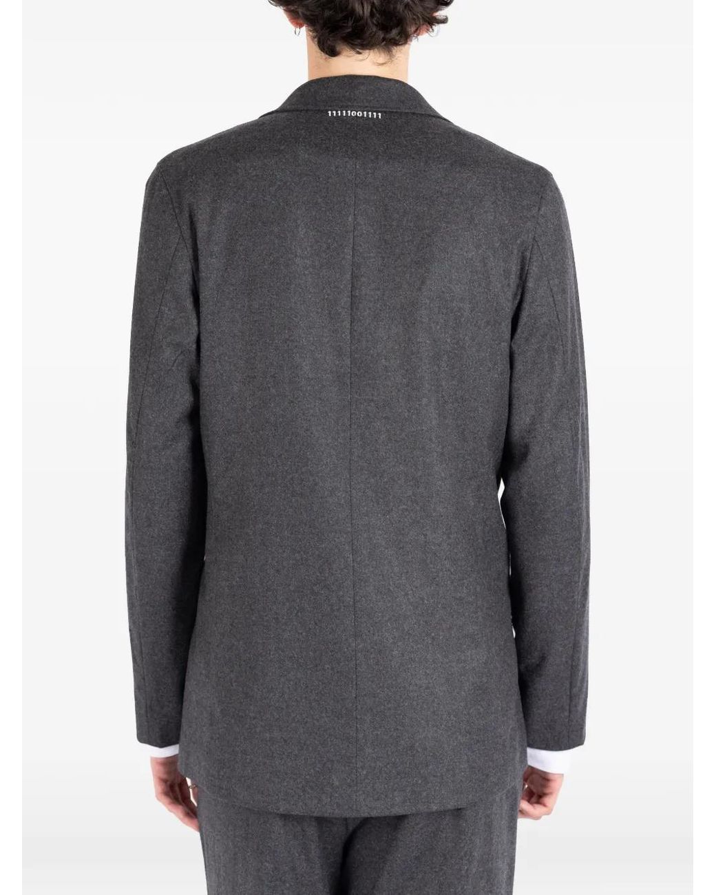 Societe Anonyme Gray Wool Notch-Lapel Blazer for men
