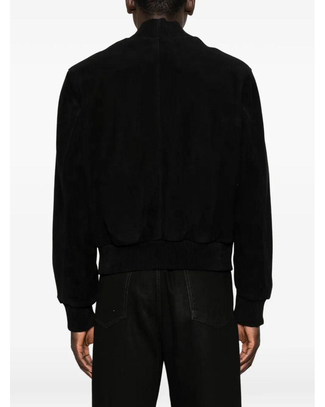 AMI Black Zip-Up Bomber Jacket for men