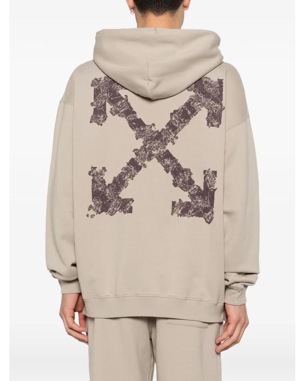 Off-White c/o Virgil Abloh Natural Heraldic Arrow Skate Hoodie for men