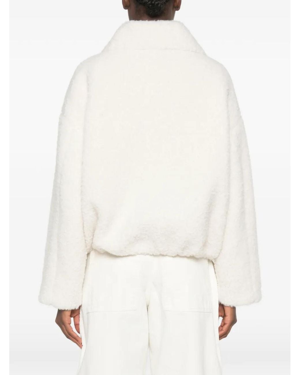 Sportmax White Buckle-Collar Jacket
