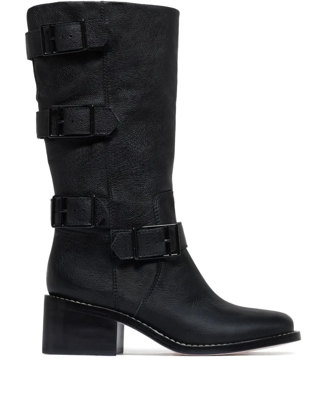 Bernardo Black 1946 65Mm Triple-Buckle Leather Boots
