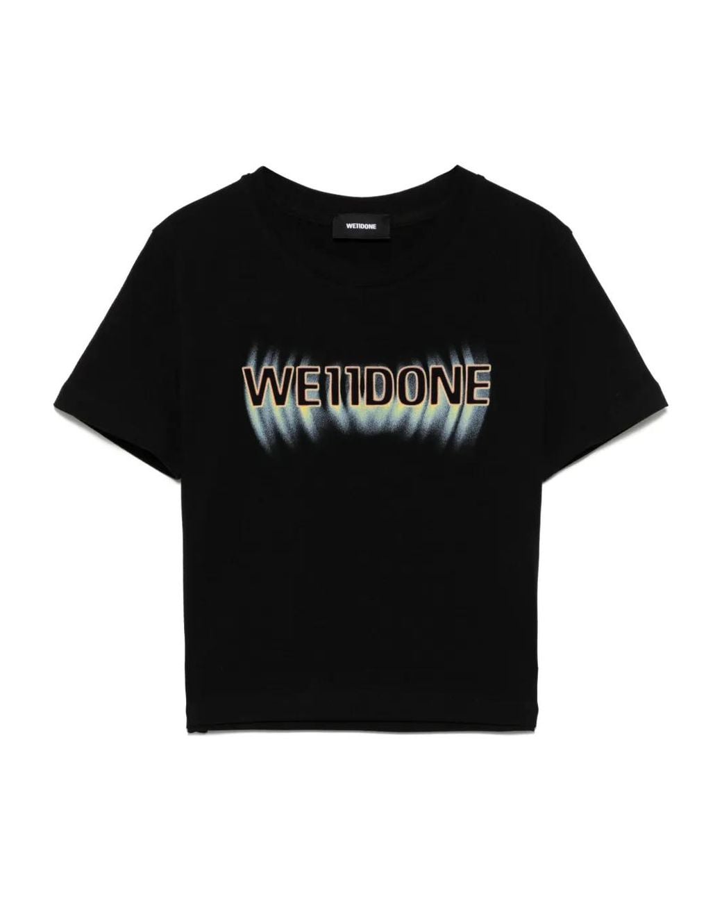 we11done Black Logo Cropped T-Shirt