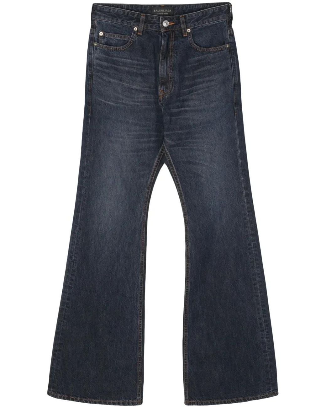 Balenciaga Blue High-Waisted Bootcut Jeans