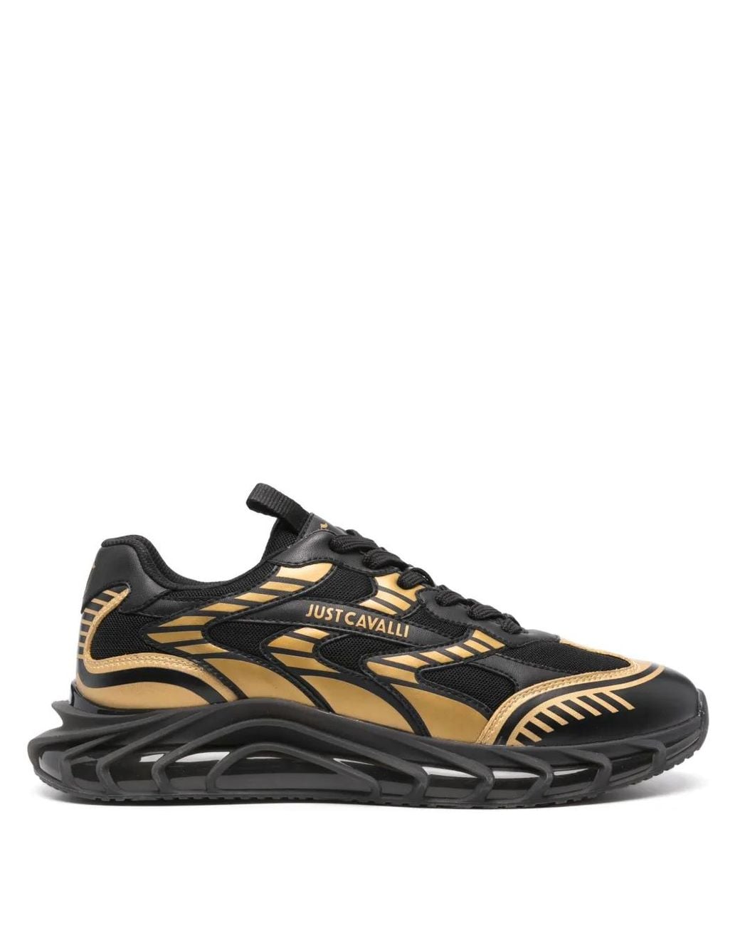 Just Cavalli Black Leto Dis.2 Sneakers for men