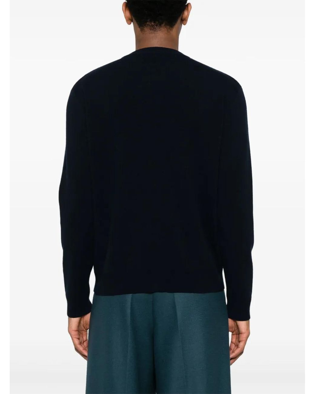 Gucci Blue Logo-Intarsia Cardigan for men