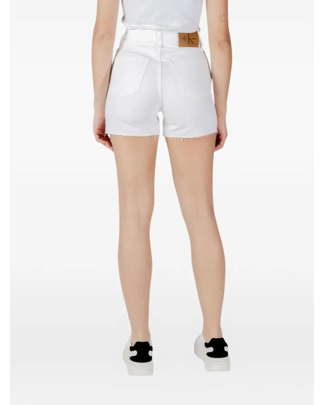 Calvin Klein White Cotton Mini Shorts