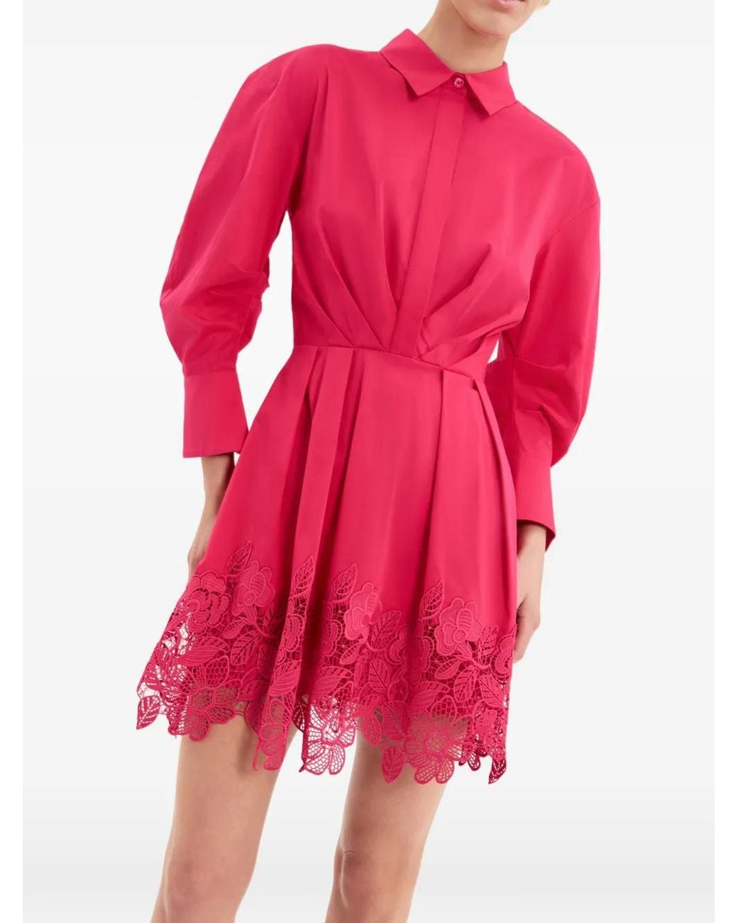 Rebecca Vallance Pink Claribelle Long-Sleeve Mini Dress