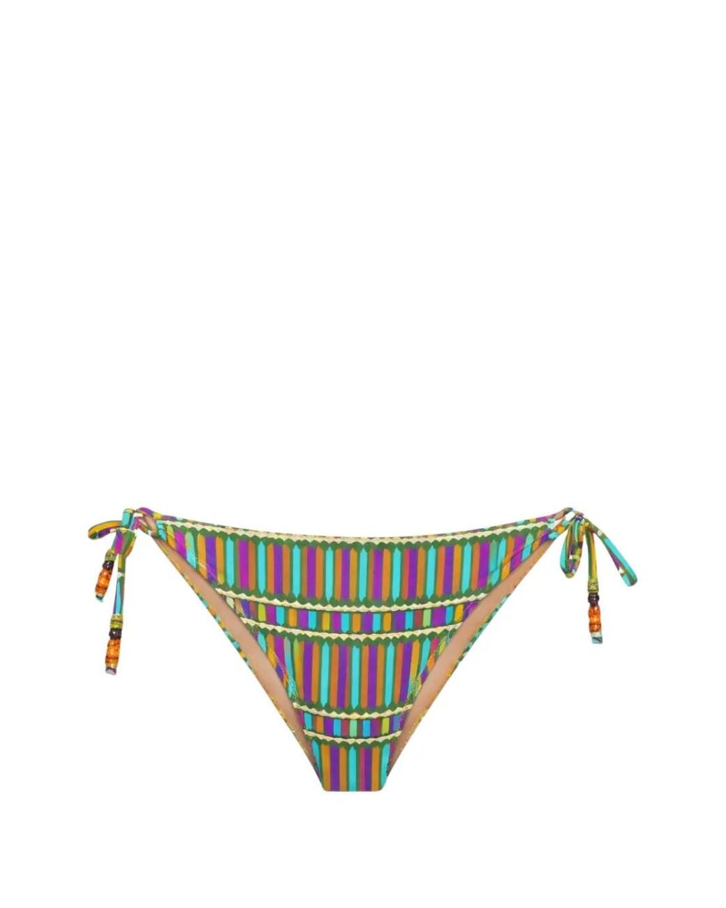 Miss Bikini Green Bead-Embellished Bikini Bottoms
