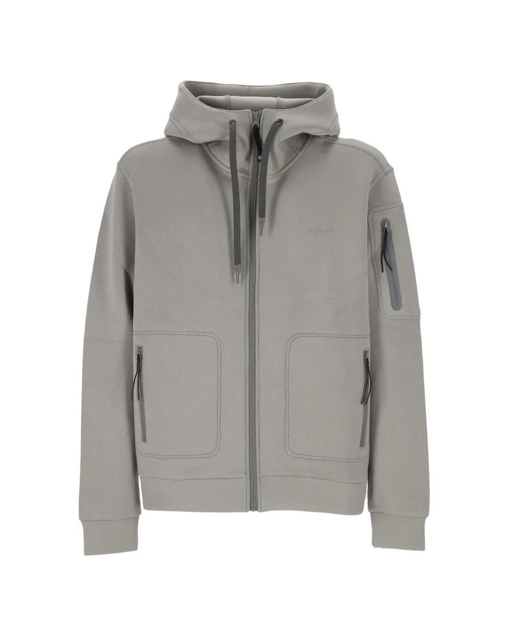 Murphy & Nye Gray Zip-Up Logo-Print Hoodie for men