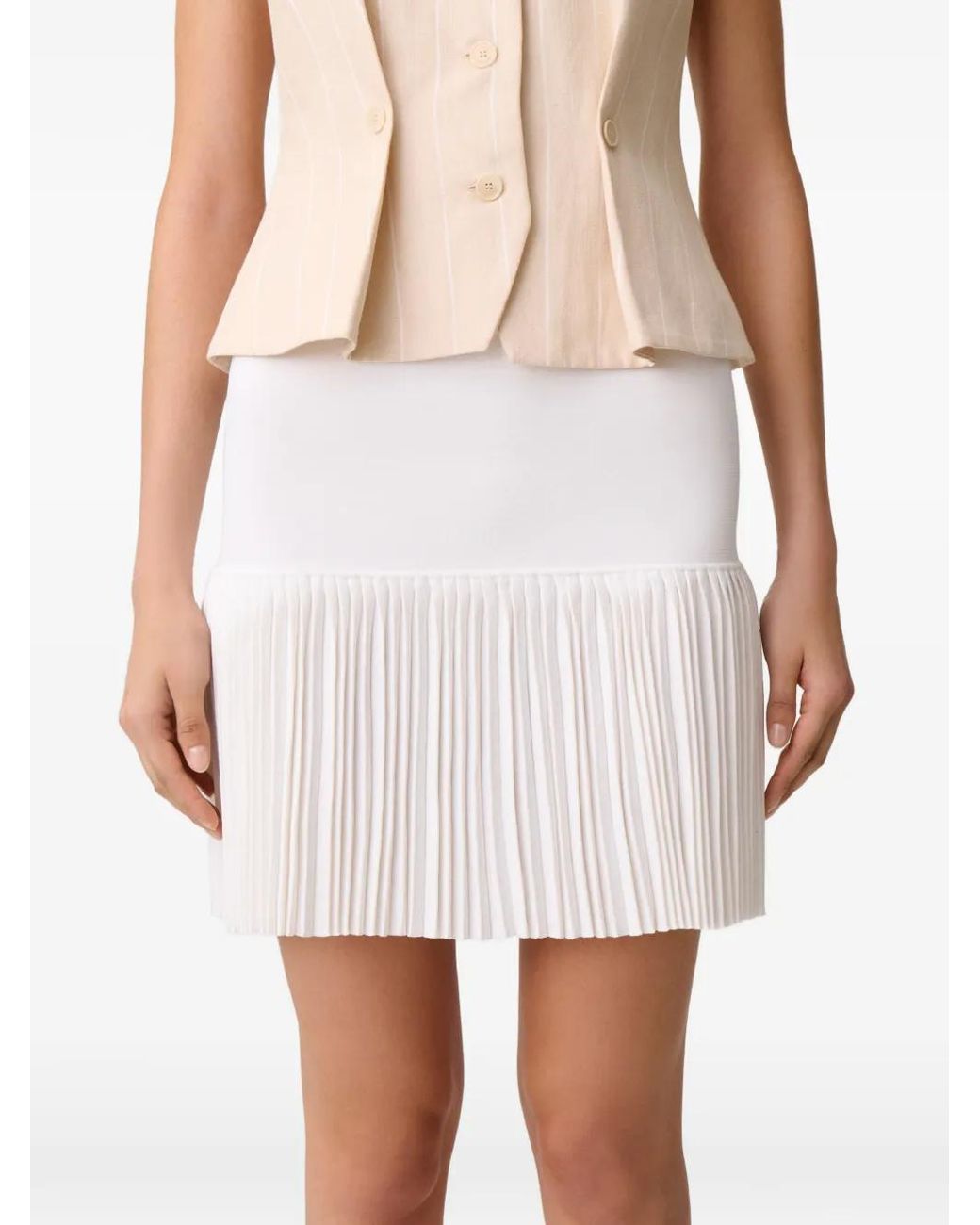 Minijupe À Design Plissé Claudie Pierlot en coloris White