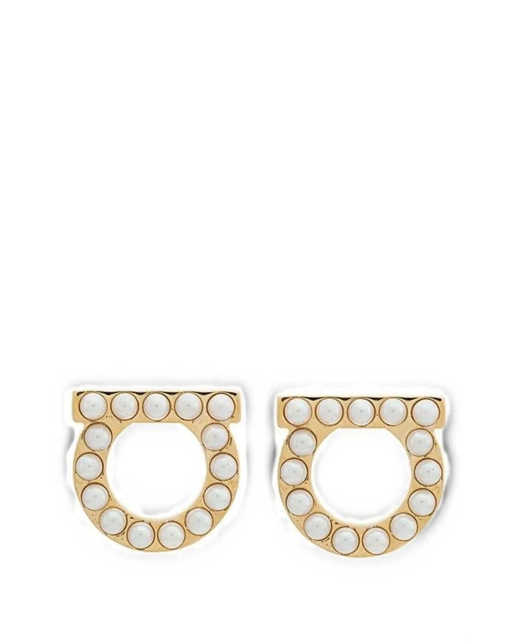 Ferragamo Metallic Gancini Earrings