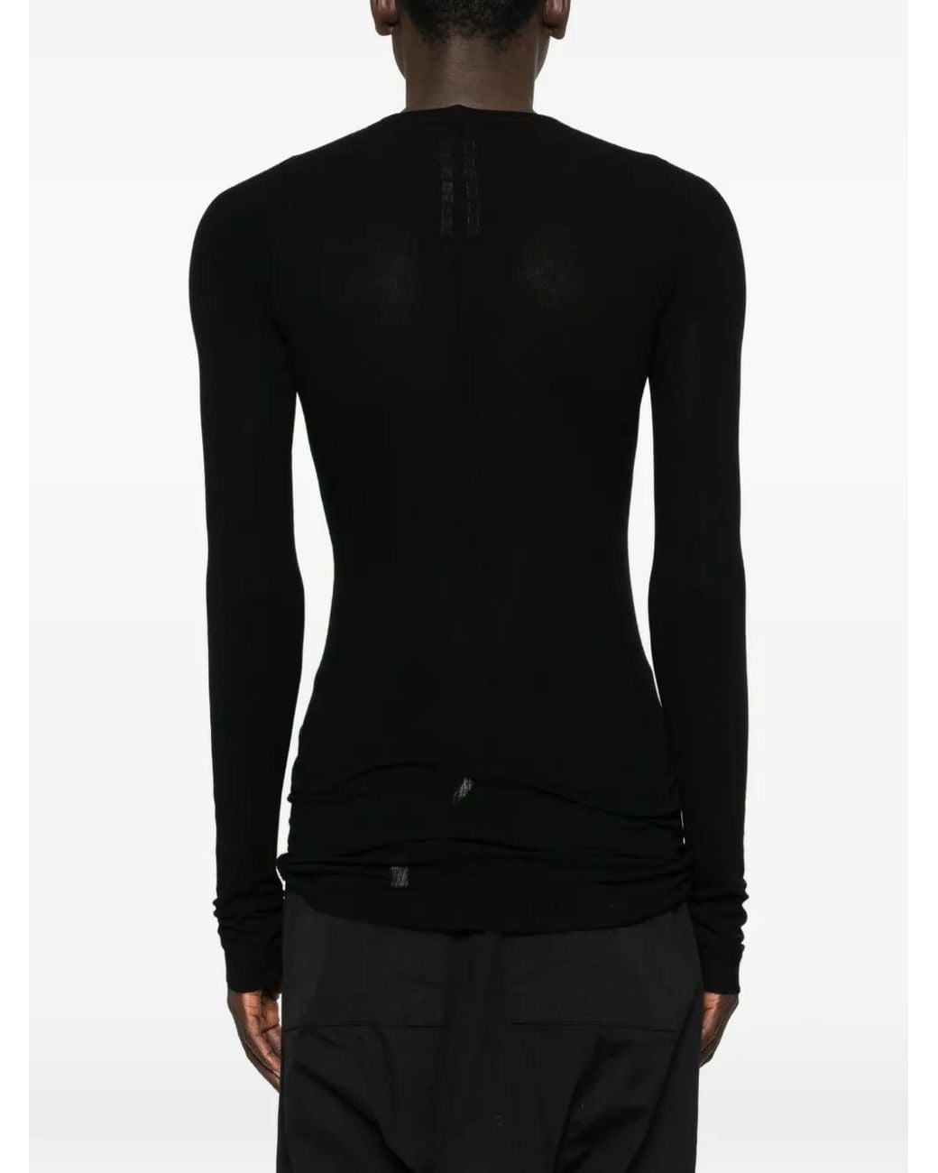 Rick Owens Black Rib Ls Tshirt for men