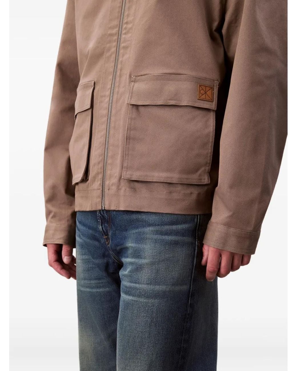Calvin Klein Brown Pocket Zip Jacket for men