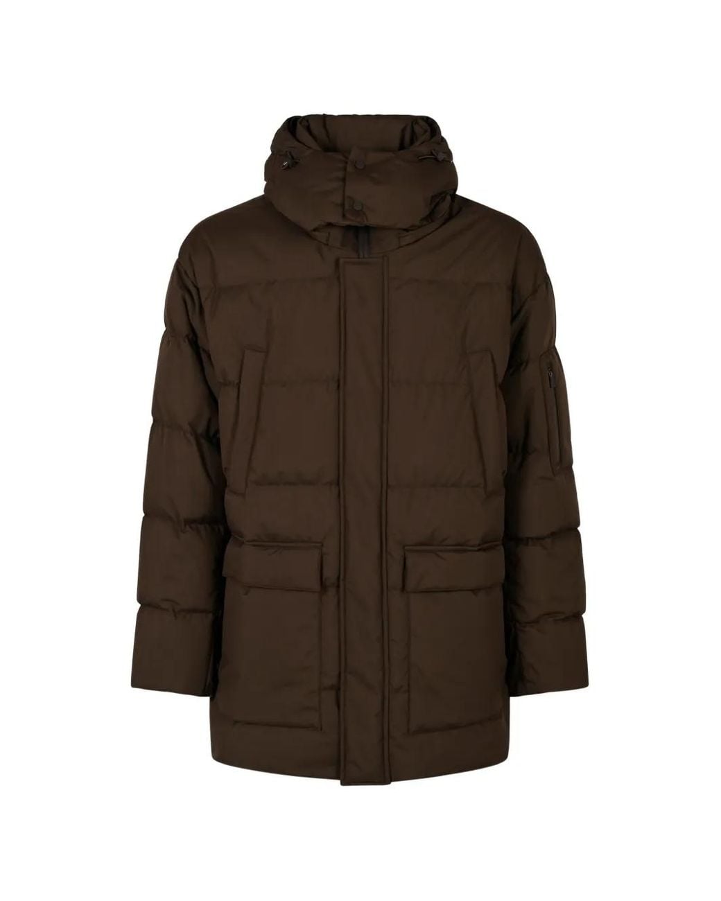 Herno Brown Padded Hooded Parka for men