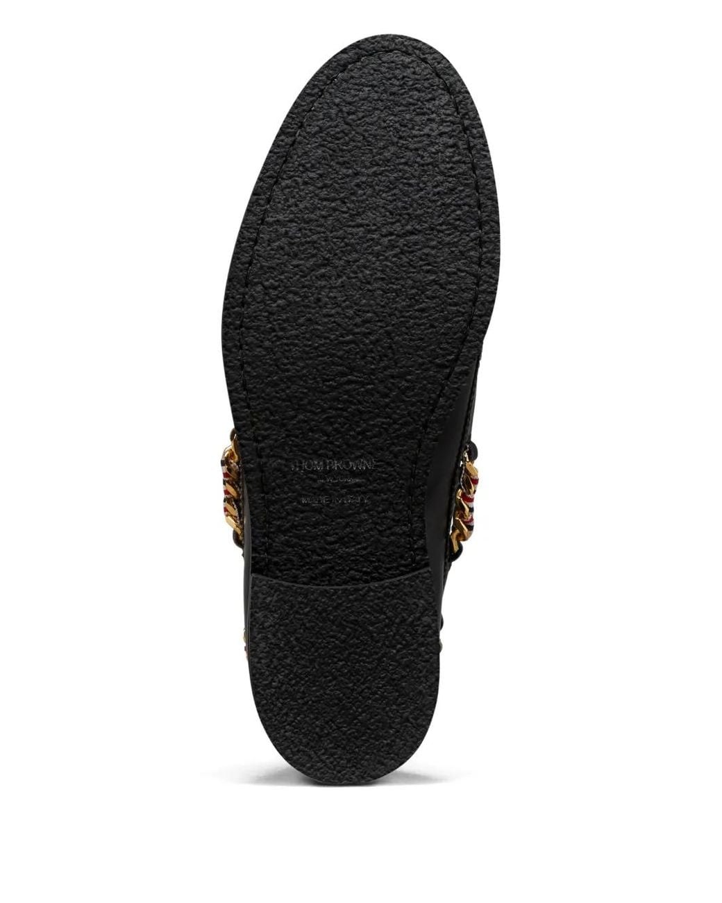 Thom Browne Black Chaussures Bateau À Détail De Chaîne